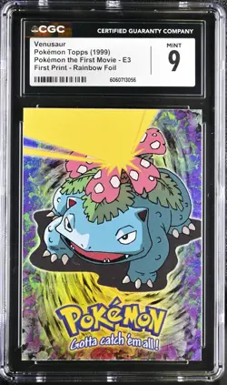 CGC 9 MINT Topps Venusaur E3 RAINBOW FOIL HOLO First Print Pokemon Card psa - Image 2