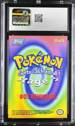 CGC 9 MINT Topps Venusaur E3 RAINBOW FOIL HOLO First Print Pokemon Card psa - Image 3
