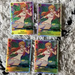 4x Playset OP08-106 Nami SR Super Rare English One Piece Card - Image 2
