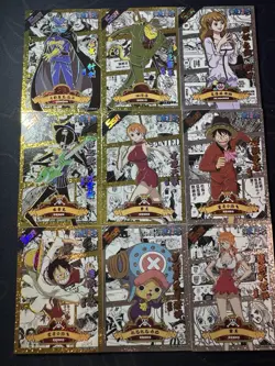 One Piece 9 x Collectible Character Cards Luffy Nami Hancock Holo Shiny SSR - Image 1