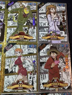 One Piece 9 x Collectible Character Cards Luffy Nami Hancock Holo Shiny SSR - Image 3