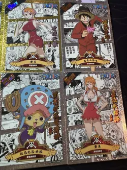 One Piece 9 x Collectible Character Cards Luffy Nami Hancock Holo Shiny SSR - Image 4