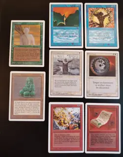 LOTTO 8 CARTE UNLIMITED MAGIC THE GATHERING 1993 MTG JADE STATUE CAMUFLAGE NM GD - Image 1