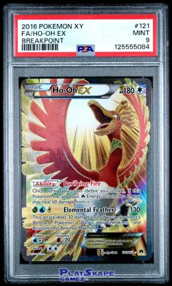 Pokemon Card PSA 9 Ho-Oh EX 121/122 Holo FA XY Breakpoint Full Art 2016 - Image 1