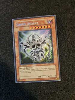 Yugioh! LP Greed Quasar - CRMS-EN098 - Secret Rare - 1st Edition Lightly Played, - Image 1