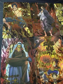 One Piece Set of 9 Ultra Rare Premium Foiled Collectible Anime Mega Cards #2 - Image 2