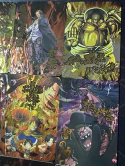 One Piece Set of 9 Ultra Rare Premium Foiled Collectible Anime Mega Cards #2 - Image 3