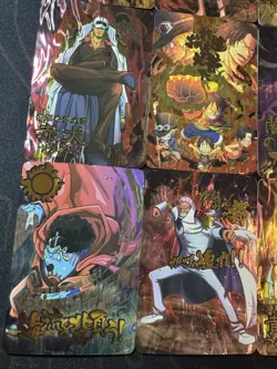 One Piece Set of 9 Ultra Rare Premium Foiled Collectible Anime Mega Cards #2 - Image 5