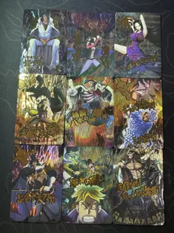 One Piece Set of 9 Ultra Rare Premium Foiled Collectible Anime Mega Cards - Image 1