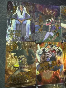 One Piece Set of 9 Ultra Rare Premium Foiled Collectible Anime Mega Cards - Image 2