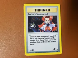 Rocket's Sneak Attack 16/82 Holo Rare 1st Edition Team Rocket LP Pokemon Card - Image 1