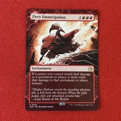 MTG Fiery Emancipation (42/103) Wilds of Eldraine Enchanting Tales Reg Rare NM - Image 1