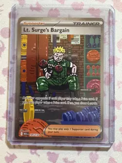 Pokemon TCG Lt. Surge’s Bargain 185/132 Mega Evolution Special Illustration Rare - Image 1