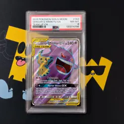 Pokemon TCG- Gengar & Mimikyu GX 164/181 - Team Up Tag Team - PSA 8 Near MINT - Image 1