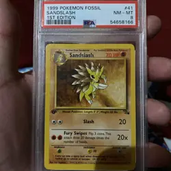 1999 Pokemon Fossil Sandslash #40/62 - PSA 8 - WOTC Vintage TCG - Image 1