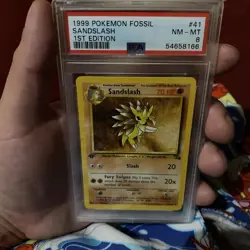1999 Pokemon Fossil Sandslash #40/62 - PSA 8 - WOTC Vintage TCG - Image 5