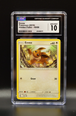 Eevee Hidden Fates 2019 Pokemon Sun & Moon #49 Newly Graded CGC 10 PSA - Image 1