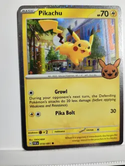 Pokemon Pikachu 018/091 Cosmo Holo Fart Swirls Trick Or Trade 2024 - Image 3