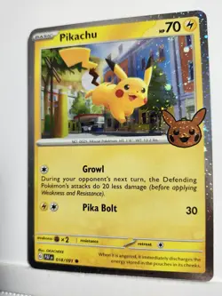 Pokemon Pikachu 018/091 Cosmo Holo Fart Swirls Trick Or Trade 2024 - Image 4