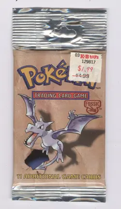 1999 Pokemon Fossil pack Aerodactyl factory sealed - Image 1