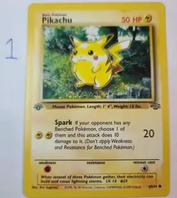 Pokemon TCG Pikachu 60/64 Jungle 1st Edition Red Cheeks 1999 Vintage Pokemon - Image 1