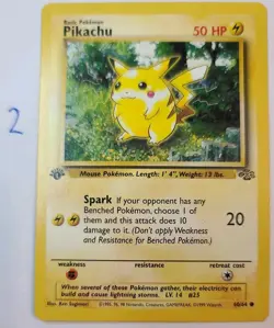 Pokemon TCG Pikachu 60/64 Jungle 1st Edition Red Cheeks 1999 Vintage Pokemon - Image 2
