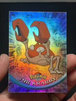 2000 Topps Pokemon TV Animation Series 2 Rainbow Foil Krabby #98 LP - Image 1