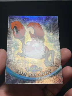 2000 Topps Pokemon TV Animation Series 2 Rainbow Foil Krabby #98 LP - Image 2