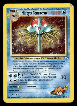 Misty's Tentacruel 10/132 Holo Rare Gym Heroes Pokemon Card - Image 1