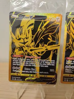 Pokemon Cards Zacian V SWSH076 and Zamazenta V SWSH077 Gold Sealed Promos SEALED - Image 2