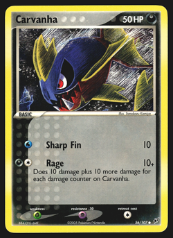 Carvanha 56/107 EX Deoxys Pokemon Card Played - Image 1