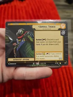 Star Wars Unlimited Jump Lightspeed HYPERSPACE Admiral Trench Rare Leader Card - Image 1