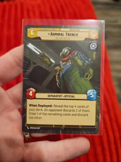 Star Wars Unlimited Jump Lightspeed HYPERSPACE Admiral Trench Rare Leader Card - Image 2