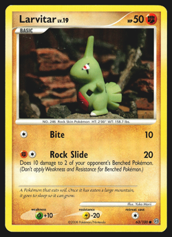 Larvitar 63/100 Diamond & Pearl Stormfront Pokemon Card MP - Image 1