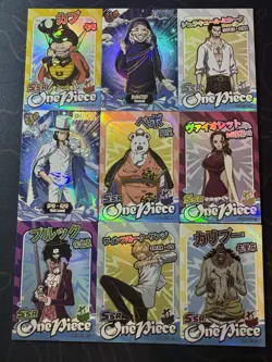 One Piece 9 x Collectible Character Anime Cards Luffy Zoro Chopper Ace Sanji SSR - Image 1