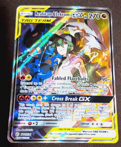 MINT ❄ Reshiram & Zekrom GX (Full Art) 222/236 Sm-Cosmic Eclipse Holo - Image 1