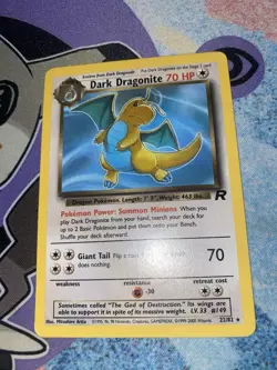 Pokemon TCG Non-holo Dark Dragonite 22/82 Team Rocket Rare LP - Image 1