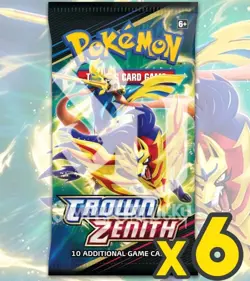 Pokemon Tcg Crown Zenith Booster Pack Sealed X6 - Image 1
