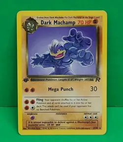 2000 Pokemon Team Rocket First Edition Dark Machamp #27/82 - Image 1