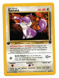 Pokemon Card: Rattata 66/82 Team Rocket Set 1st Edition! EXC - Image 1