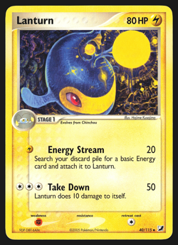 Lanturn 40/115 EX Unseen Forces Pokemon Card LP - Image 1