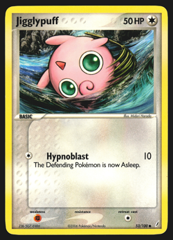 Jigglypuff 53/100 EX Crystal Guardians Pokemon Card EXC - Image 1