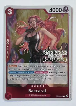 Baccarat OP07-010 Tournament Judge Pack Promo One Piece Card English NM - Image 1