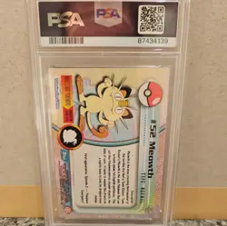 1999 Topps Pokemon TV Meowth #52 Matthew Sussman PSA 9 Auto 10 - Image 2