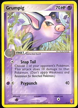 Pokemon TCG Grumpig 3/12 EX Trainer Kit Plusle 2006 Regular Common English - Image 1
