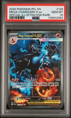POKEMON TCG PHANTASMAL FLAMES MEGA CHARIZARD X EX SIR #125 PSA 10 - Image 1