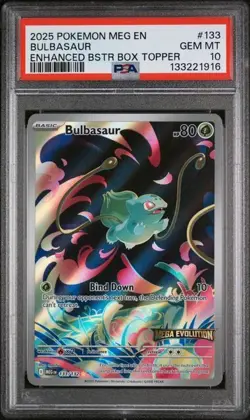 PSA 10 BULBASAUR #133 STAMPED MEGA ENHANCED BOX TOPPER 2025 POKEMON MEG EN - Image 1