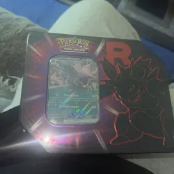 Pokemon TCG Factory Sealed Destined Rivals Team Rocket Nidoking Tin - Image 1