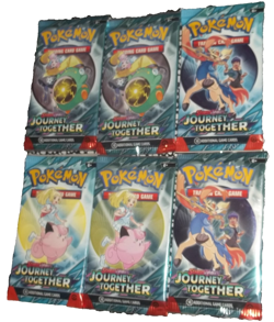 POKEMON SCARLET & VIOLET LOT (6) BOOSTER PACKS JOURNEY TOGETHER NISP - Image 1