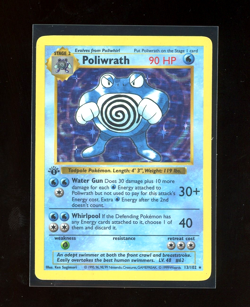 1999 Pokemon 1ST EDITION Game Base Set Poliwrath 13/102 Holo Foil Shadowless - Image 1